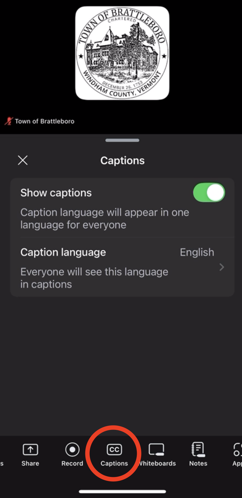 A screenshot of the Zoom app displayed on a smartphone.