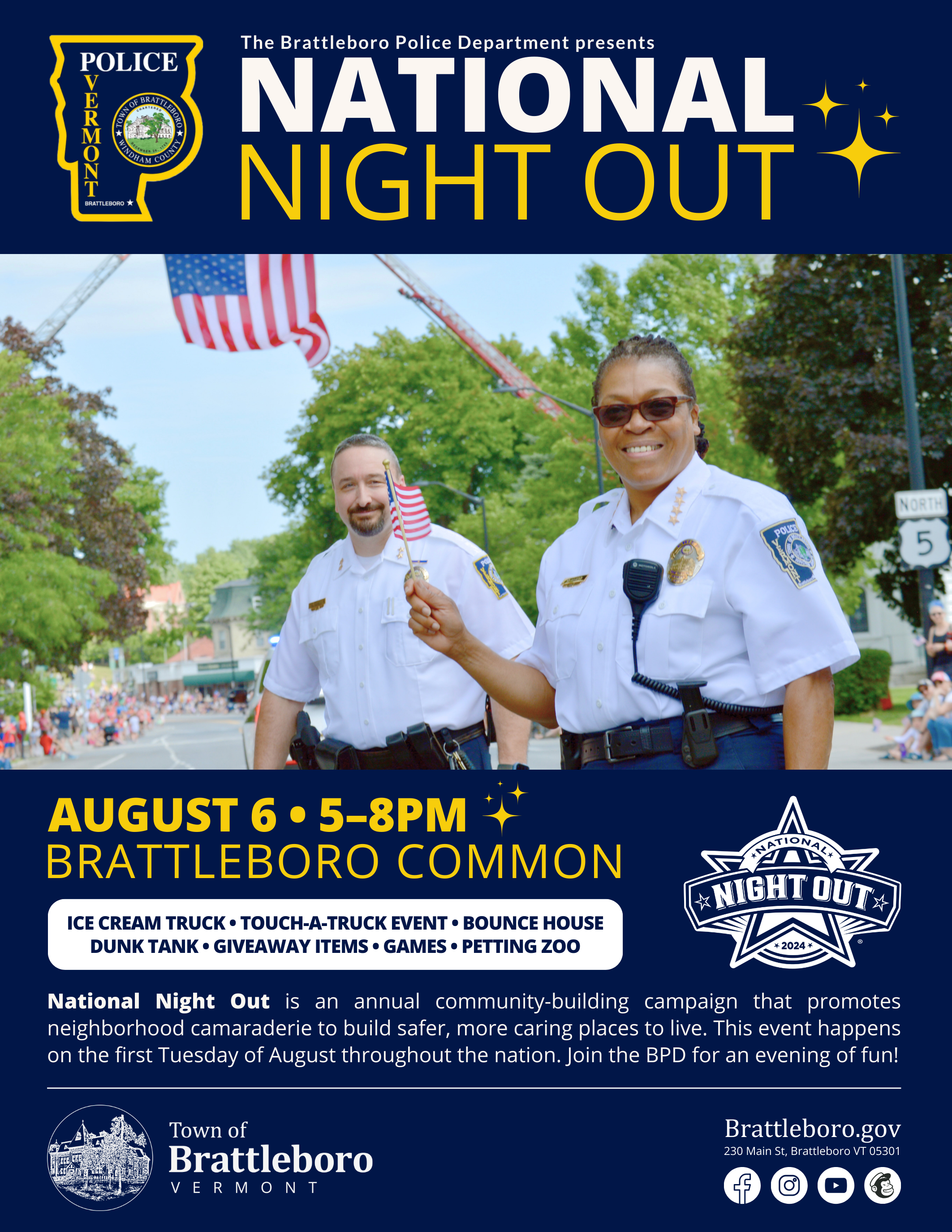 An image of a flyer to promote National Night Out