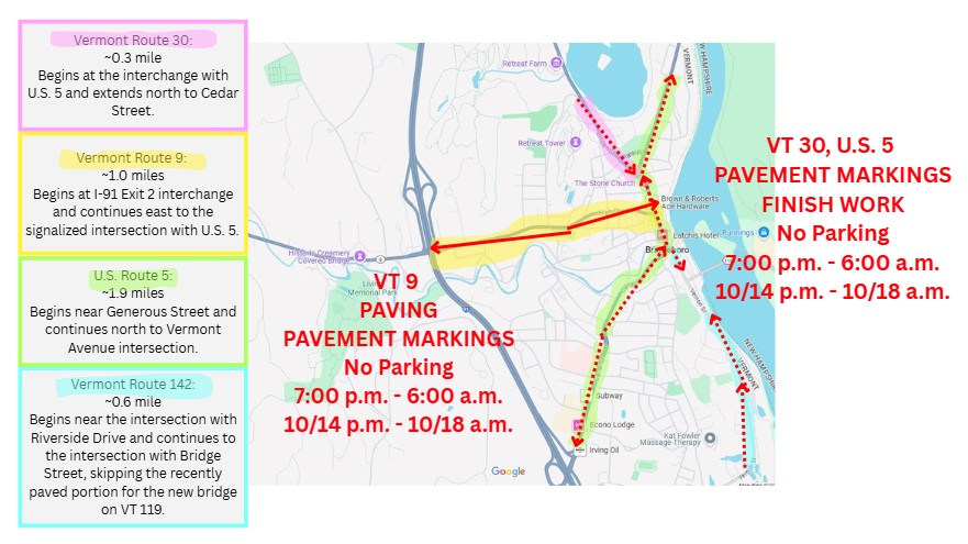 A map of how the paving project will impact traffic and parking in mid-October.