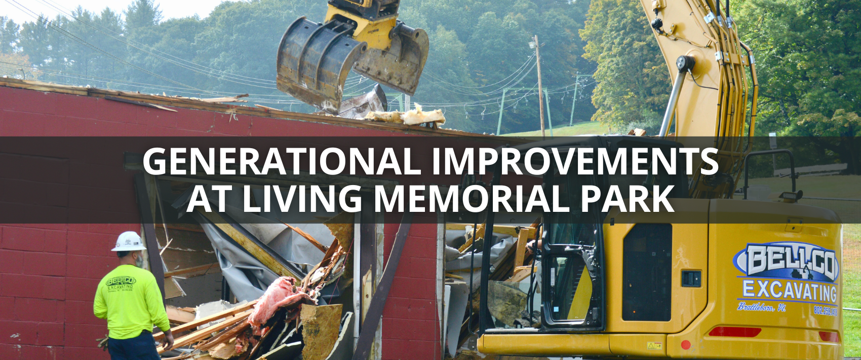 A banner link to the Generational Improvements at Living Memorial Park project page