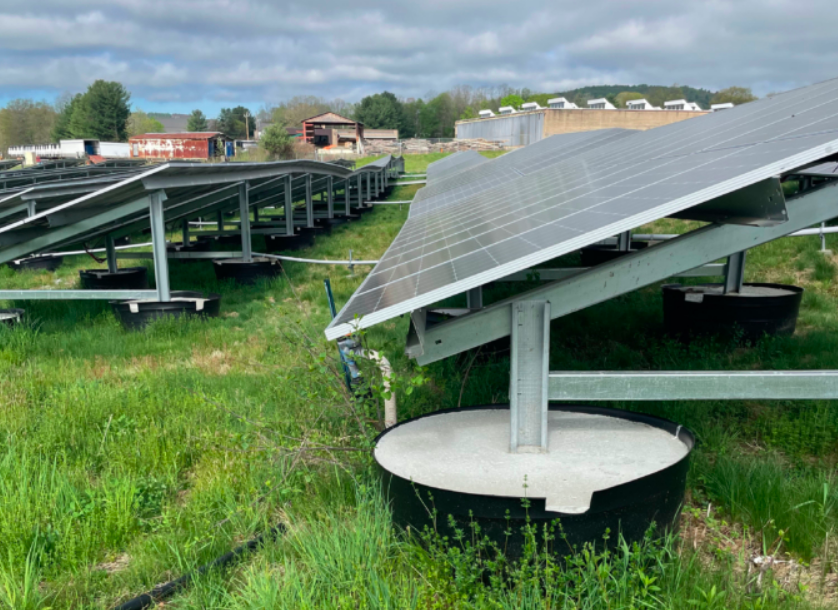 A photo of a solar panel at the Windham Solid Waste Management District.